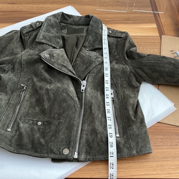 NWOT SL8 Genuine suede moto jacket, SL8. Size L Color Green. This jacket - Picture 3 of 12